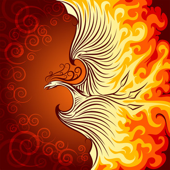 Clipart Illustration of a Pheonix
