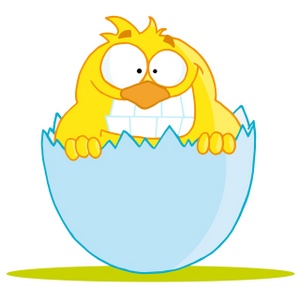 acclaim clipart: a hatching easter chick