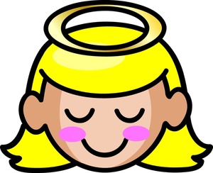 a little girl angel with halo over her head