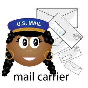 acclaim clipart: african american female mail carrier