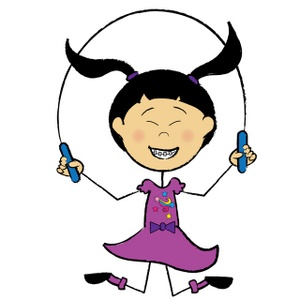 acclaim clipart: asian girl skipping rope