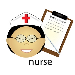 asian nurse caricature or cartoon