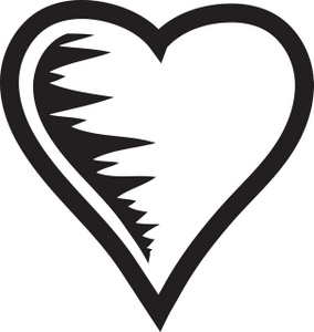 black and white heart graphic