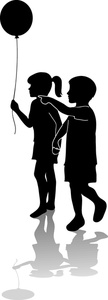 acclaim clipart: brother and sister at the fair with a balloon