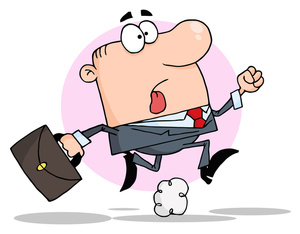 acclaim clipart: business man rushing because hes late for work