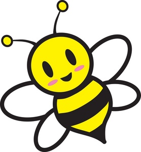 cartoon honey bee flying around