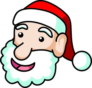 cartoon saint nick smiling and laughing on christmas eve