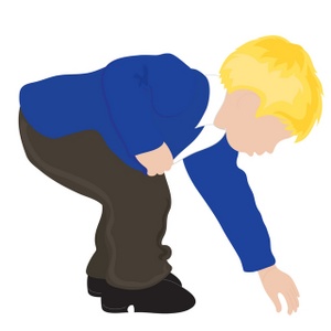 acclaim clipart: child exploring by picking things off the ground