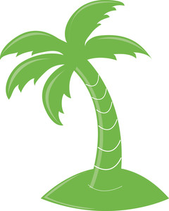 clip art illustration of green colored palm tree