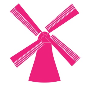 acclaim clipart: clip art image of a bright pink windmill