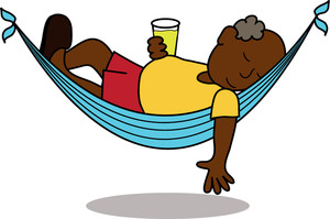 acclaim clipart: clipart of a man sleeping in a hammock