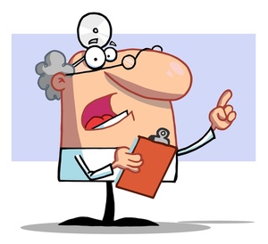 acclaim clipart: doctor lecturing his patient