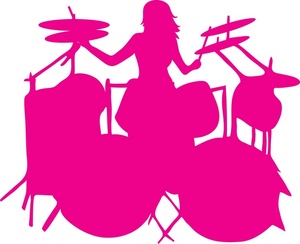female drummer in a rock band