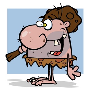acclaim clipart: funny cartoon neanderthal caveman with a club