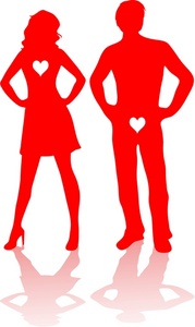 gender profiles of a man and woman in silhouette