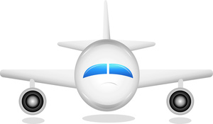 acclaim clipart: jet airliner airplane coming in for a landing