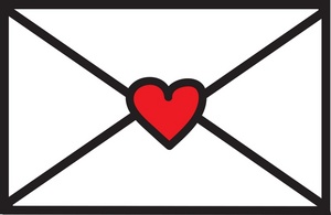 love letter sealed with a red heart