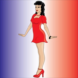 acclaim clipart: patriotic 40s pin up girl