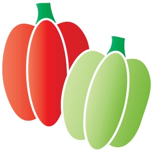 acclaim clipart: red and green bell peppers