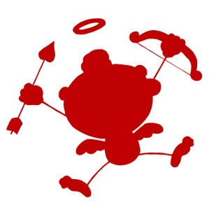 acclaim clipart: red silhouette of cupid