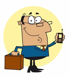 acclaim clipart: rich lawyer with cell phone