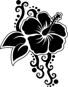 acclaim clipart: silhouette of a hibiscus flower