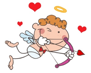 acclaim clipart: the angel cupid aiming his bow and arrow