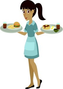 acclaim clipart: waitress taking an order