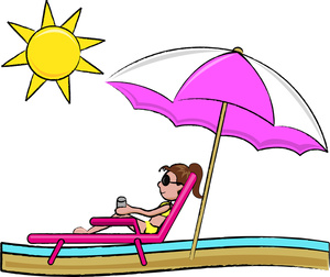 acclaim clipart: woman on vacation relaxing and getting a suntan
